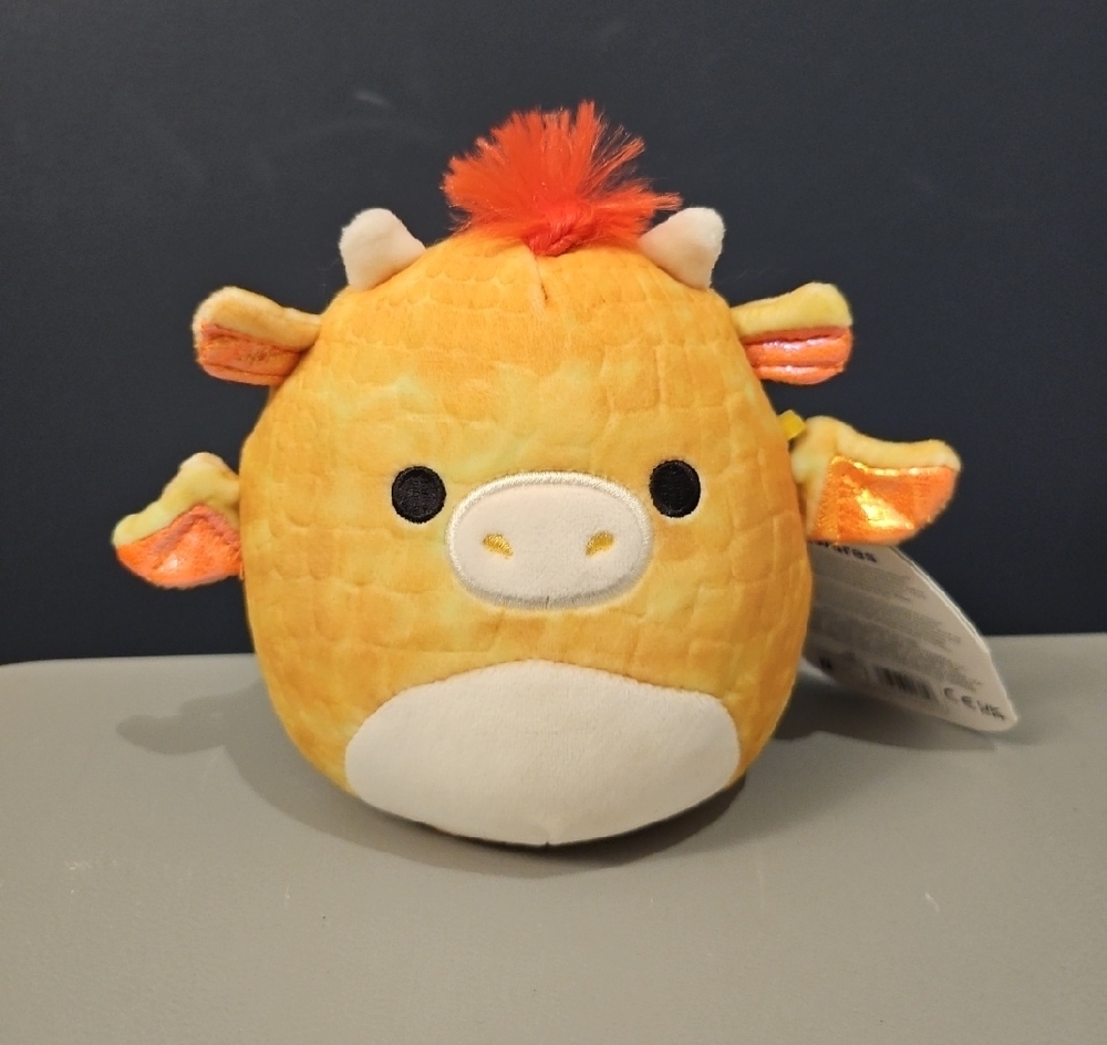 Squishmallows Yellow and Red Plush with Horns